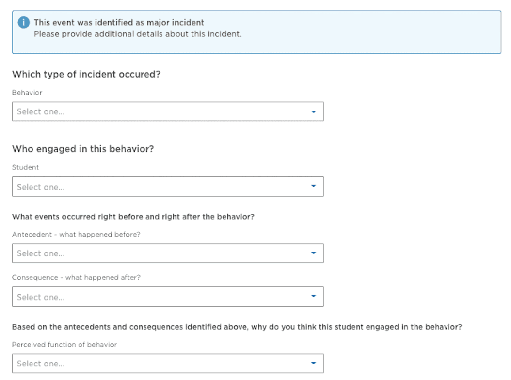 major incident report form