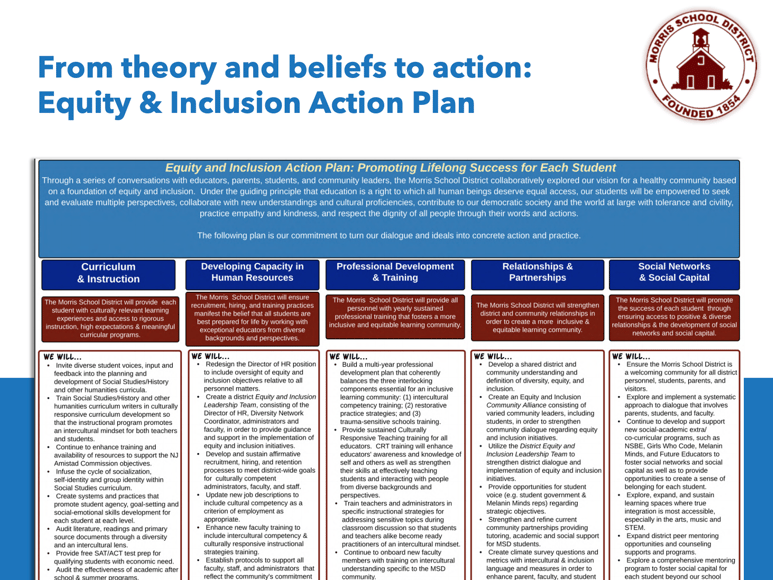 MSD Equity and Inclusion Action Plan
