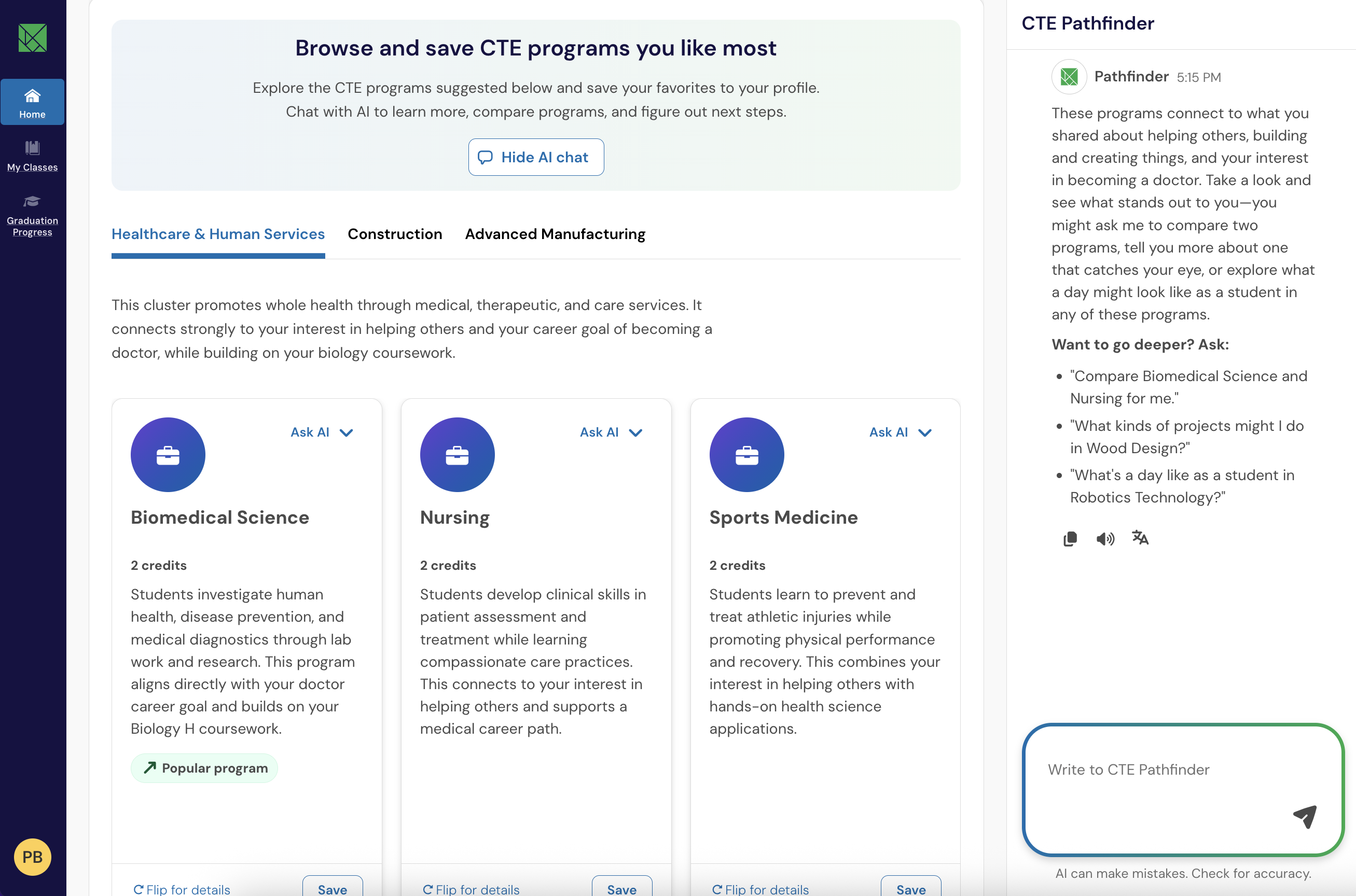 Pathways CTE Pathfinder Full Screen