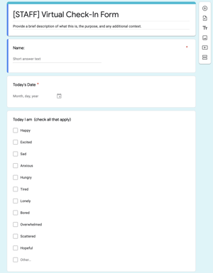 virtual check-in form