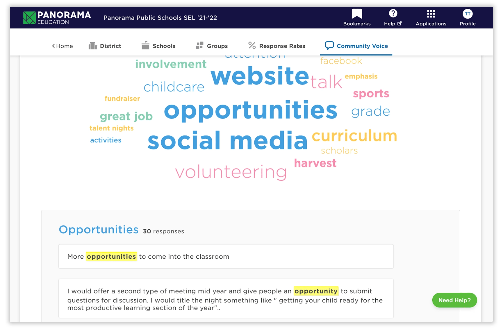 Panorama Education Opportunities SEL '21-'22