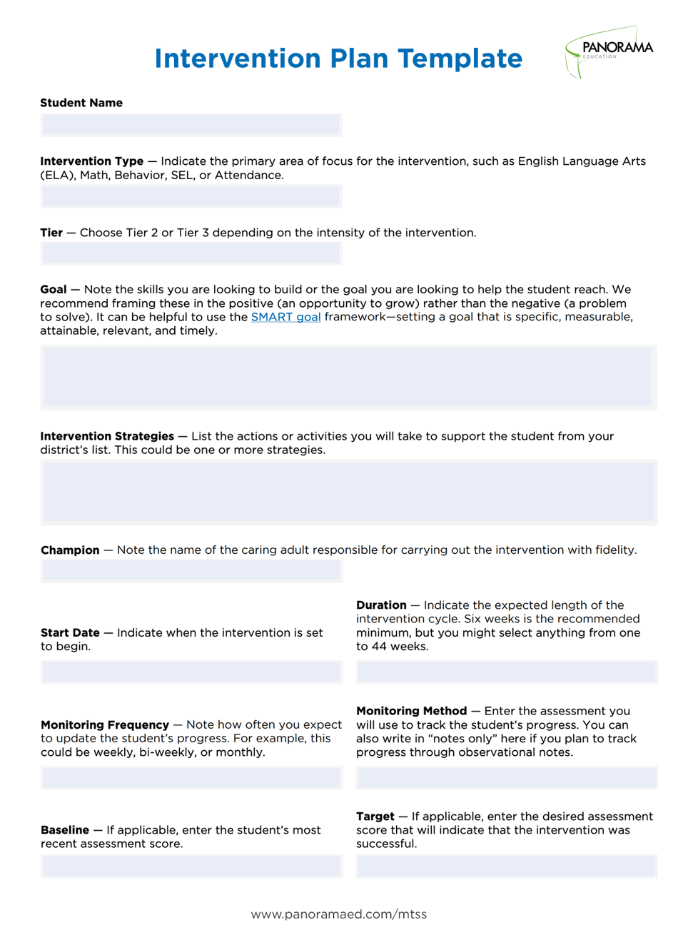 case study intervention plan