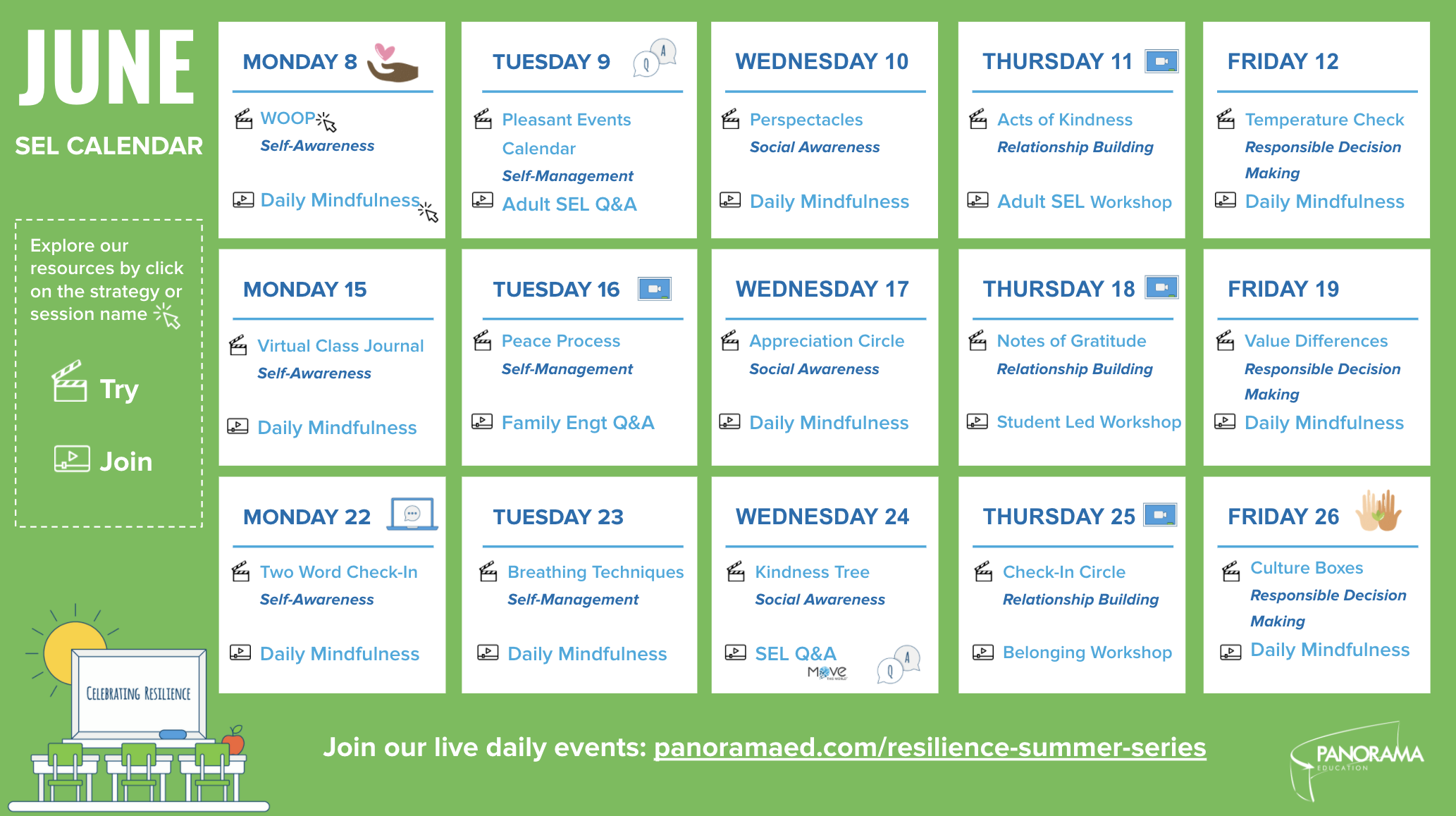 SEL Calendar for June: Daily Strategies for Educators