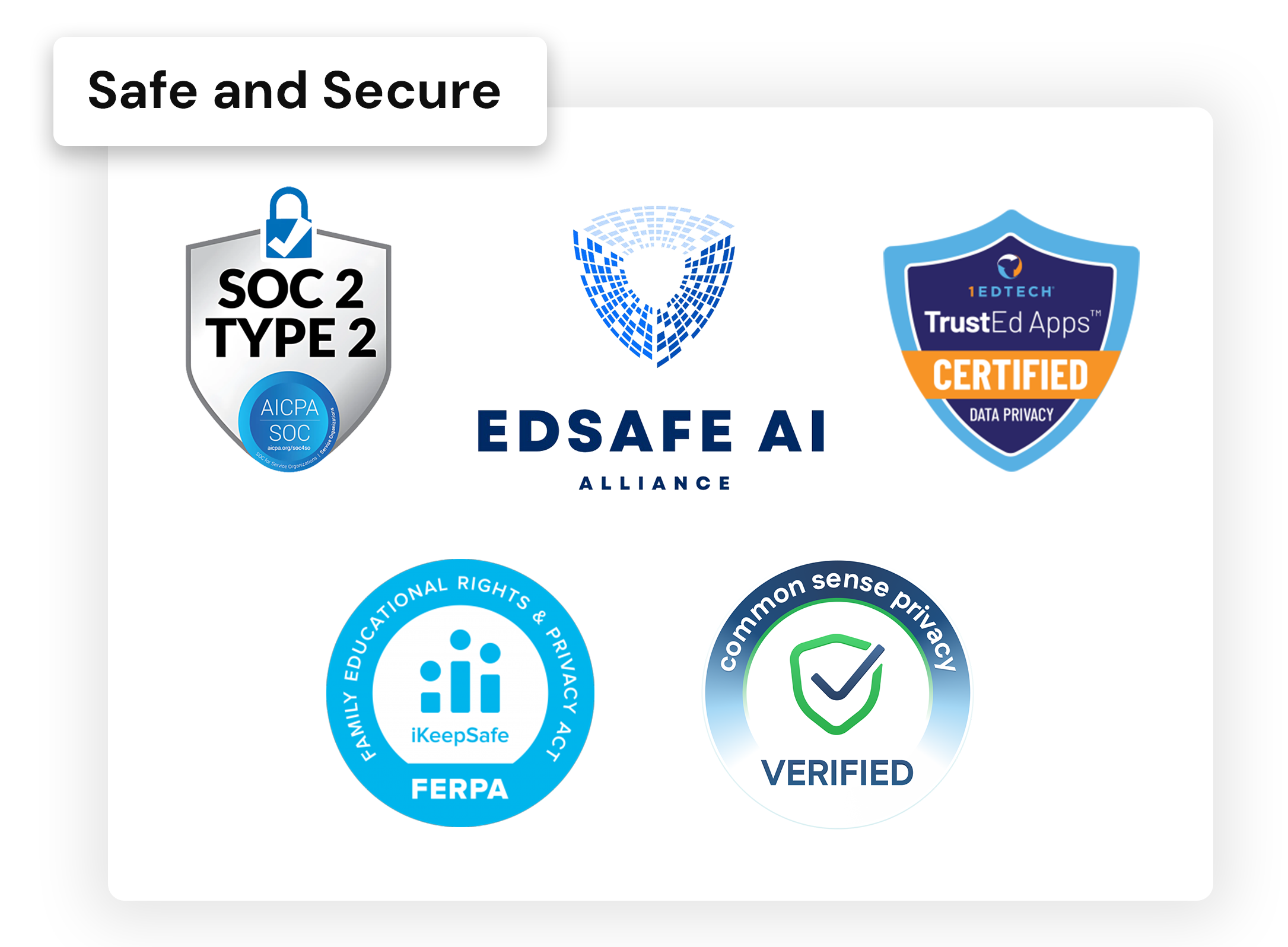 Panorama’s AI is safe and secure: SOC 2, FERPA, and COPPA compliant, and 1EdTech certified 