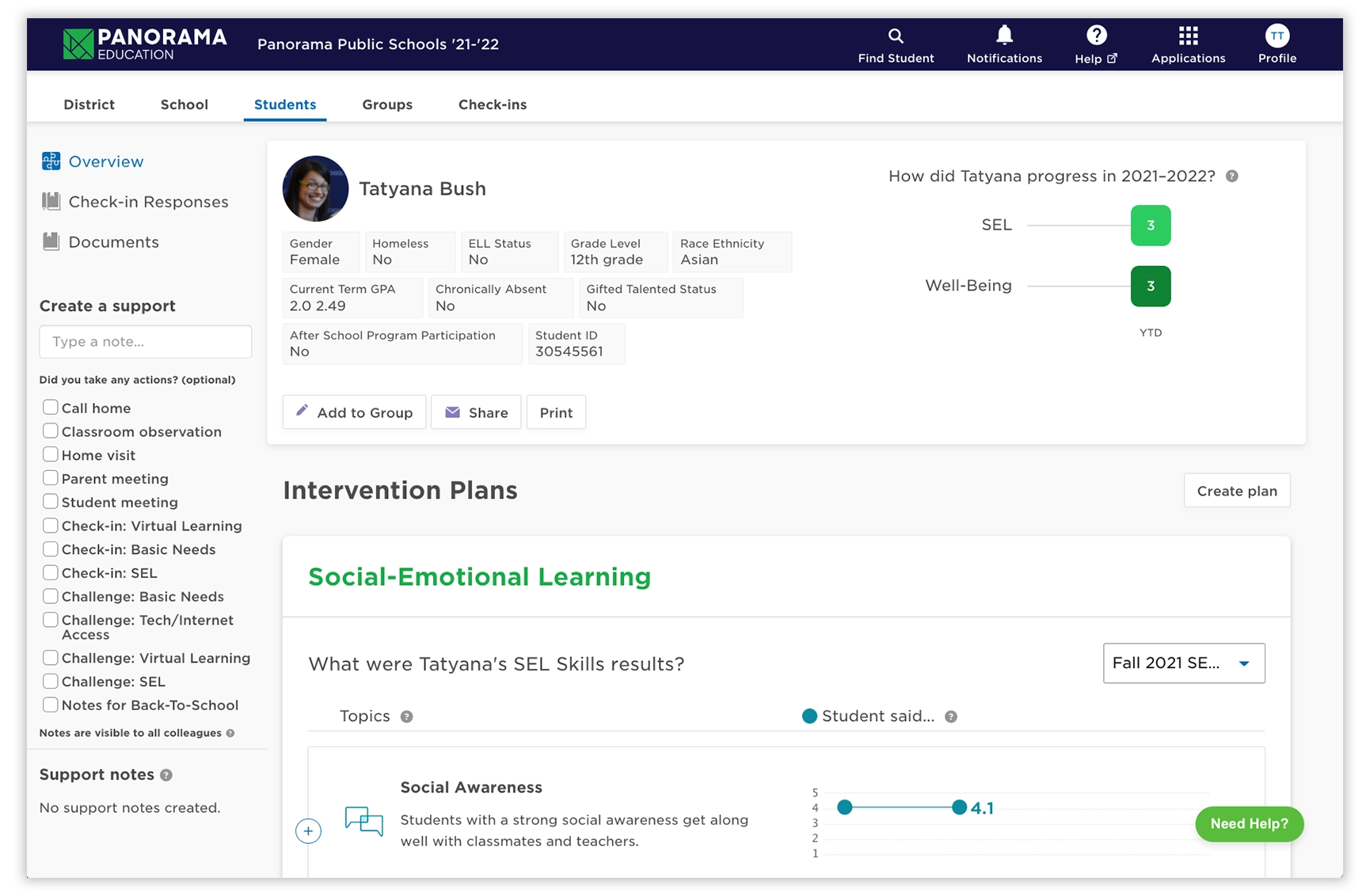 check ins create action plans for improved student outcomes