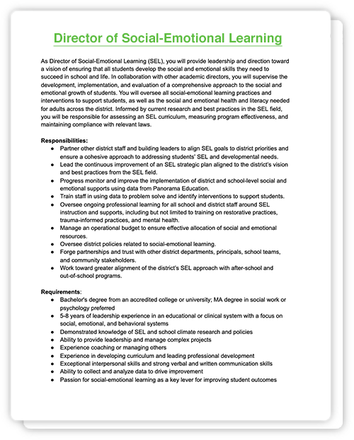 Sel job descriptions
