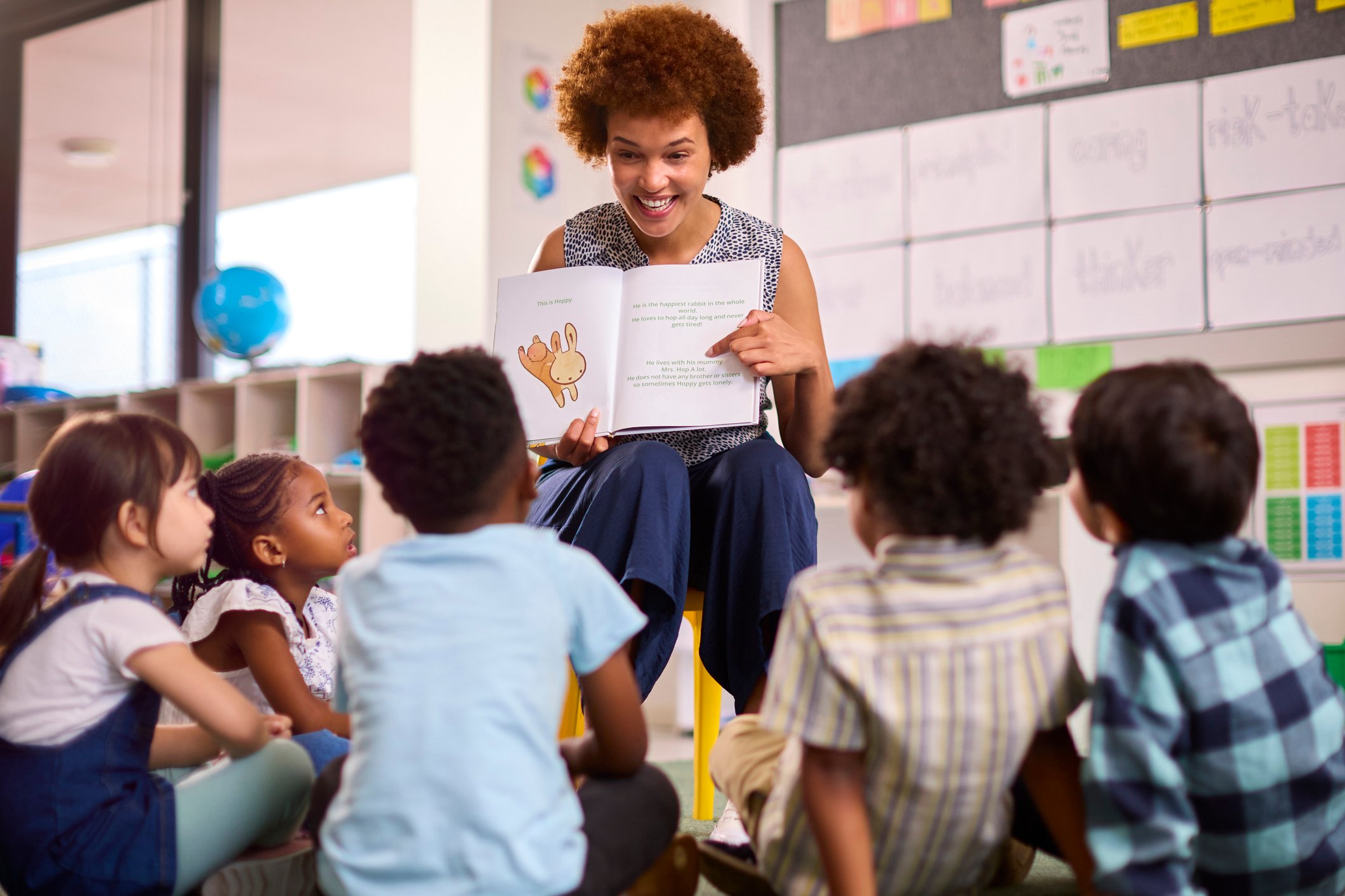 Teacher reading to students